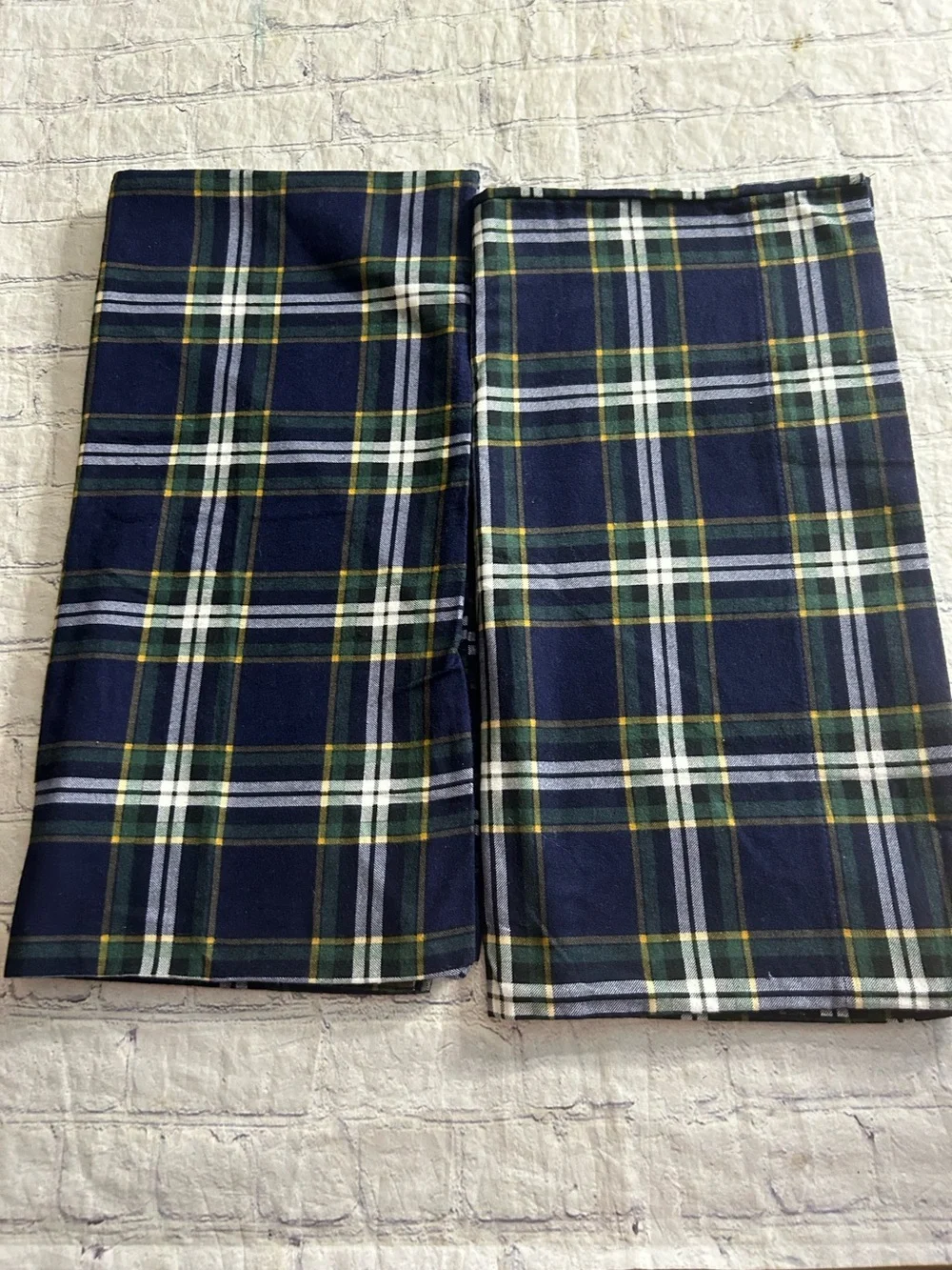 MARTHA STEWART COLLECTION FOR MACY’S 100% COTTON PLAID FLANNEL KING PILLOW CASES
